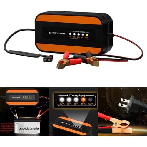 AC100V-240V 12V 2A Smart Motorcycle Battery Charger Maintainer Automatic Power Charging Adapter LED Power Display for Motorbike