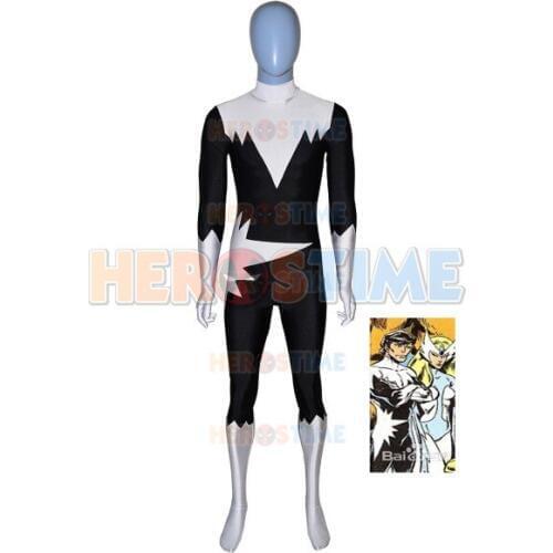 Alpha Flight Black and White Superhero Costume Spandex Alpha Flight Cosplay Costume Zentai Bodysuit Hot Sale Freeshipping