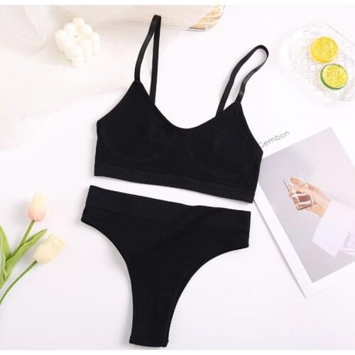 Seamless Women Underwear Set Tops Set Panties Women Wireless Sexy Lingerie Suit Ultra-Thin S-XL Backless Bralette Lingeries