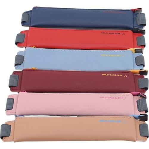 Luxury Pu Leather Elastic Buckle Book Notebook Fashion Pen Bag School Pen Case for Office Meeting Easy Carry