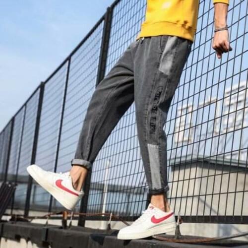 Jeans Mens Straight Legs Loose Tide Brand Spring and Autumn Style Nine Pants Casual Long Pants Mens Korean Trend