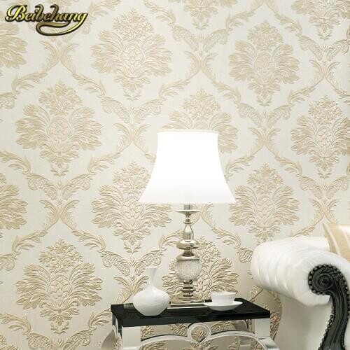 Beibehang European Damascus non woven papel de parede 3D flooring wallpaper for walls 3 d flooring wall paper roll home decor