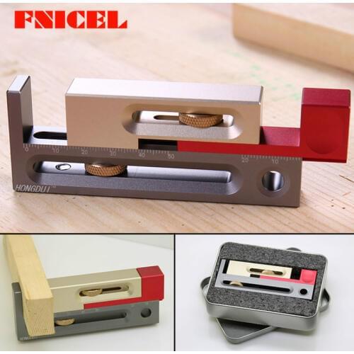 Woodworking Gap Gauge Regulator Aluminum Alloy Measuring Block Line Ruler Sawtooth Ruler Marking Gap Gauge Measuring Tool