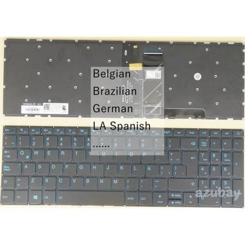 Belgian Brazil German LA Spanish Keyboard For Lenovo Ideapad Gaming L340-15IRH L340-17IRH L340E-15IRH L340E-17IRH Blue Backlit