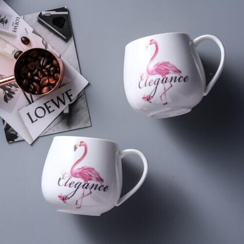 Creative Ceramic Cup Advertising Promoting Cup Flamingo Gift Series Coffee Milk Mug 320ml