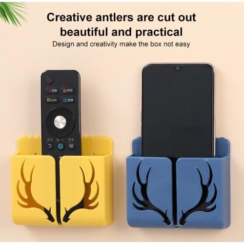 Wall Mounted Storage Organizer Box Remote Control Organizer Case Mobile Phone Plug Charging Holder Rack Home Multifunction Stand