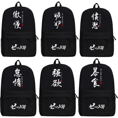 New The Seven Deadly Sins Meliodas Backpack Anime Cartoon Bag Anime canvas Schoolbag