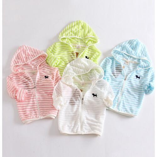 IENENS Summer Kids Baby Boy Girl Clothes Children Thin Tops Hooded Coats Jackets Rash Guards Solid Color Snnscreen Clothing