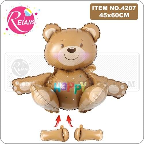 Huge 3D Bear foil balloons baby shower decoration helium balloon happy birthday balloons Inflatable Toys air ball party supplies