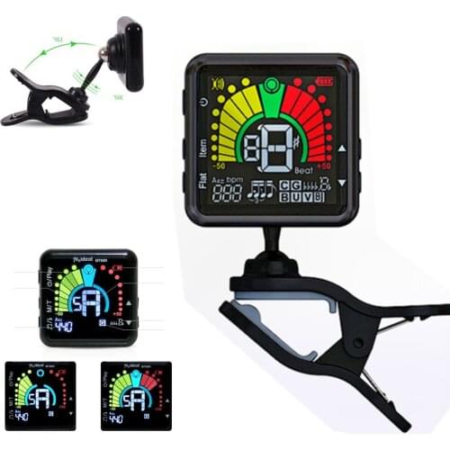 Portable Chromatic LED Clip-On Guitar Tuner Metronome Digital Tuner USB For Any String Instrument Guitars Parts Accessories