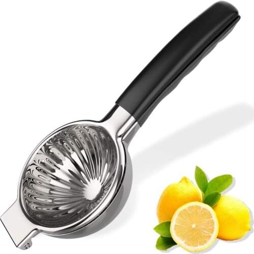 Lemon Squeezer 304 Stainless Steel with Silicone Handles Manual Juicer Heavy Duty Metal Orange Lemon Juicer