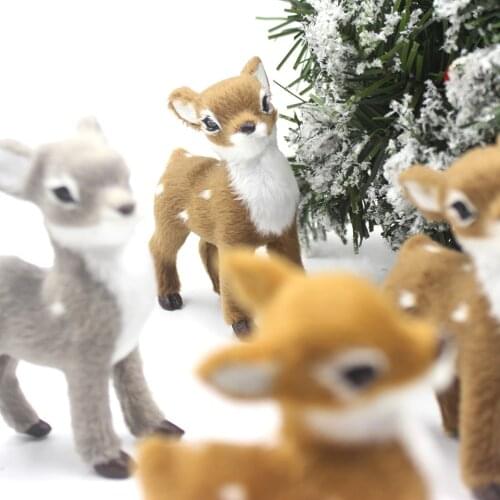 Christmas Reindeer Elk Deer Figurine Micro Landscape DIY Home Xmas Decor Miniature Fairy Garden Ornament Decoration Kids Gifts