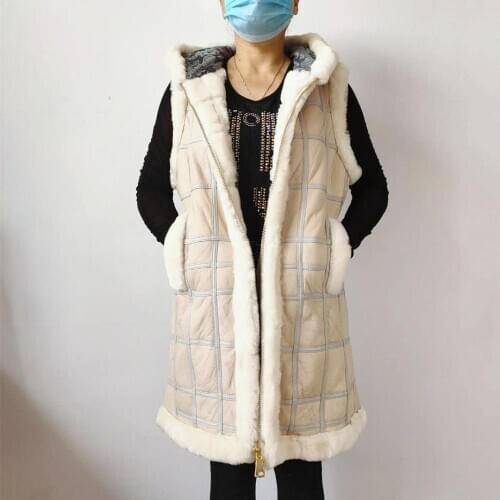 Hoodie Sheared Sheepskin Jacket Womens Vest New Winter Sheep Clothes For Women Coat Fur Coats Keep Warm Vest Jacket