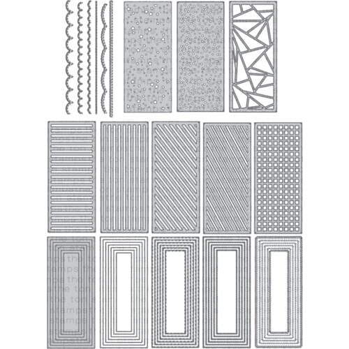 Piggy Craft metal cutting dies cut die mold Various rectangular frames Scrapbook paper craft knife mould blade punch stencils