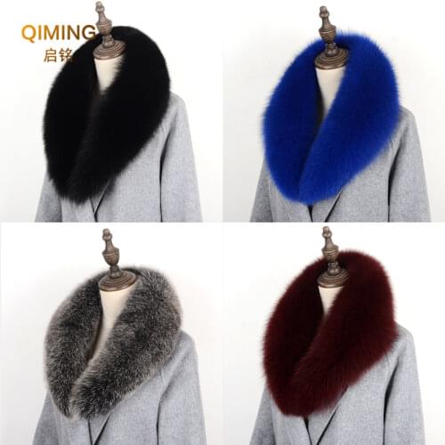 Fox Fur Collar Scarf Natural Fox Fur Collar for Hood 100% Real Fur Collar Scarves Custom Made Winter Fur Scarf Warmer #P3