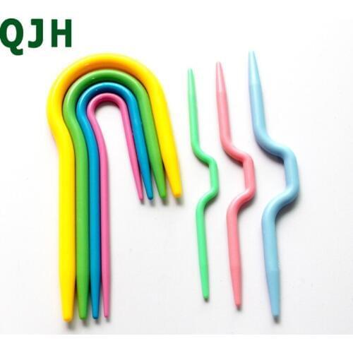 High quality Scarves sweater Knitting Needles U-shaped curved needle export Knitting twist pin plastic twist-pin Weave tool 7pcs