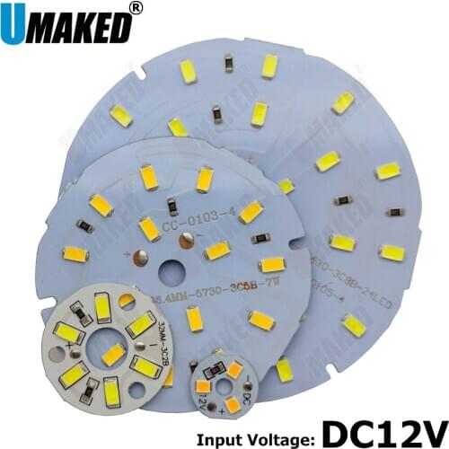 10pcs DC12V LED 3W 5W 7W 9W 12W 5730 SMD Lamp Plate Needn't Driver Connect Light Source White/ Warm White lamp panel