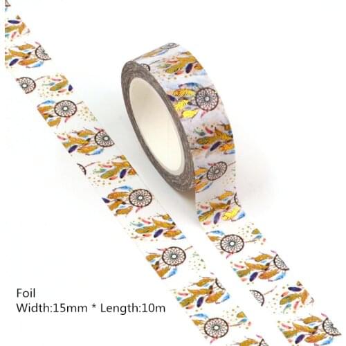 10PCS/lot 15MM*10M Foil Dream catcher Decorative Washi Tape Scrapbooking Masking Tape School Office Supply stationery washi tape