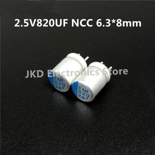 10pcs 820uF 2.5V NCC PSE serires 6.3x8mm Super Low ESR 2.5V820uF For Motherboard VGA Solid Capacitors