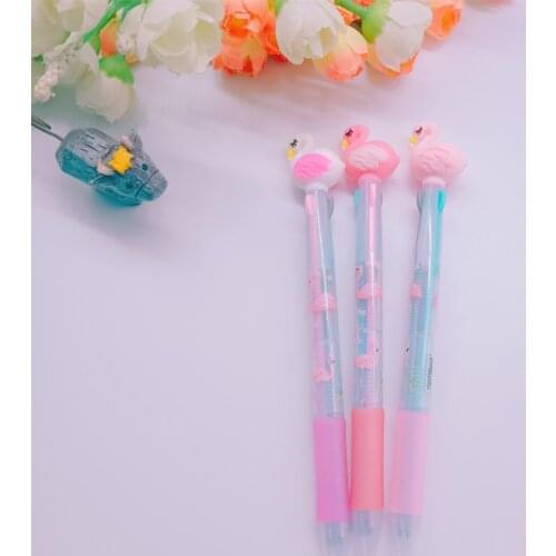 3pcs/lot Korean Flamingo Blue Black Red Ballpoint Pen Stationery Office School Writing Pen