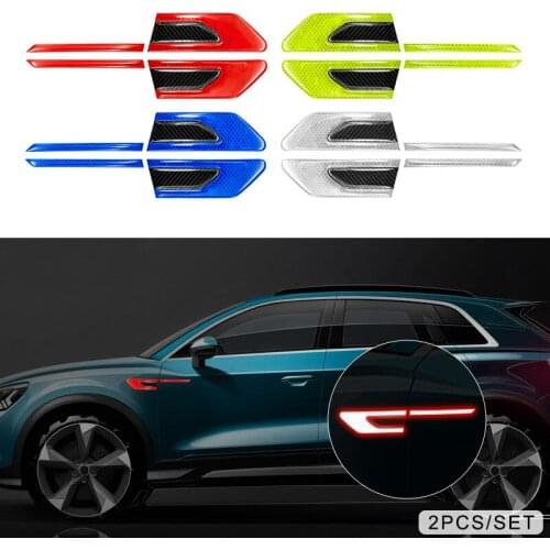 2pcs/pair Car Accessories Door Leaf Board Reflective Stickers Decal Warning Reflective Tape Auto Reflective Strips Car Styling