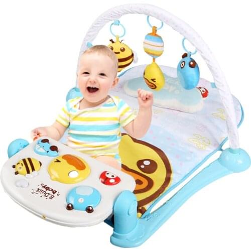2018 Baby Play Mat Kick Piano Gym Fun Activity Center Cushion Rattle Toy For Baby Boy Girl 0-36 Months Yellow