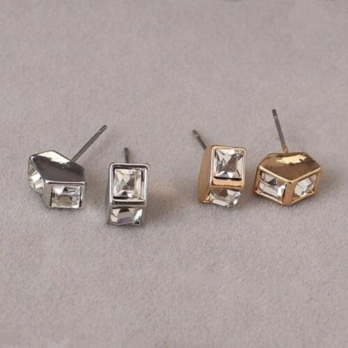 2021 New Korean Fashion Simple Silver Plated Stud Earrings For Women Men Beautiful Crystal Cool Jewelry Wholesale