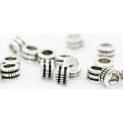 4*6mm Alloy Circular gear shape big Macroporous beads Bracelet Beaded fit European Charm bracelet necklace production DIY