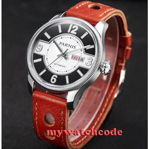 42mm Parnis white black dial Sapphire Glass miyota 8215 Automatic mens Watch 423