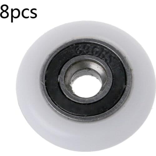 8 Pcs Shower Door Runner Rollers Wheels Pulleys Replacement Parts 23mm Diameter Y98E