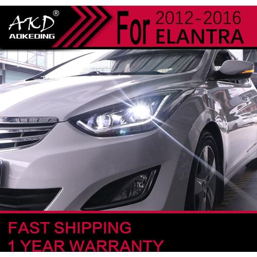 AKD Car Styling Head Lamp for Hyundai Elantra Headlights 2011 Elantra MD LED Headlight H7 D2H Hid Option Angel Eye Bi Xenon Beam