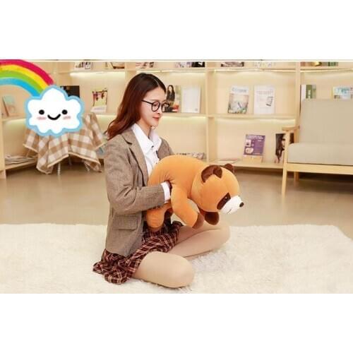 Large 55cm cartoon prone raccoon plush toy soft pillow Christmas gift b0849