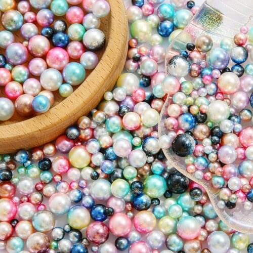 250pcs No Hole ABS Pearl Loose Round Bead 4/6/8/10mm Mixed Size Colors Beads For DIY Earrings Craft Scrapbook Jewelry Making