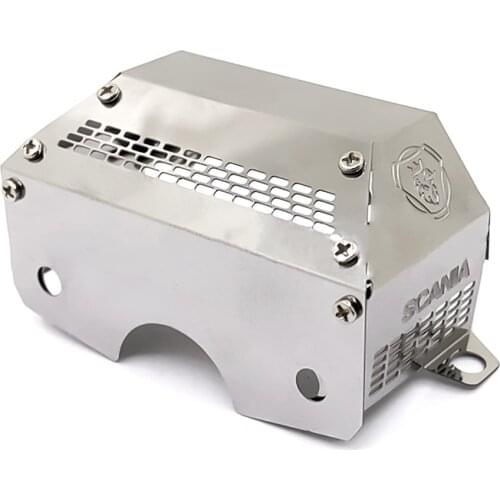 For 1/14 Tamiya Scania RC Tractor Truck Metal Gearbox Cover Hood Upgrade Parts