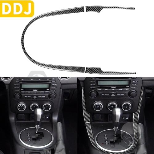 For Mazda MX-5 Miata 2009-2015 Carbon Fiber Gear Box Panel Frame U Type Strip Trim Sticker MX5 NC Roadster Car Accessories