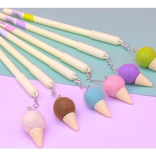 Ellen Brook 1 Pcs Creative Cute Cartoon Ice Cream Pendant Gel Pen Stationery Gift Novel Styling School Office Supplies