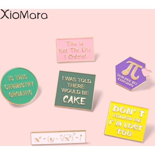 Geometry Scientist Enamel Pin Math Formula Brooch Metal Badge Backpack Hat Bag Gifts For Boy Girl Teachers Students Wholesale