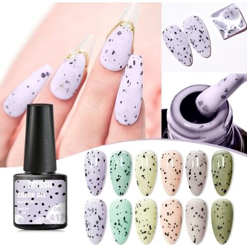 Mtssii 6ml Gel Nail Polish Jelly Eggshell Gel Quail Egg Effect Cheese Nail Art Design Semi Permanent Soak Off UV Gel Varnishes