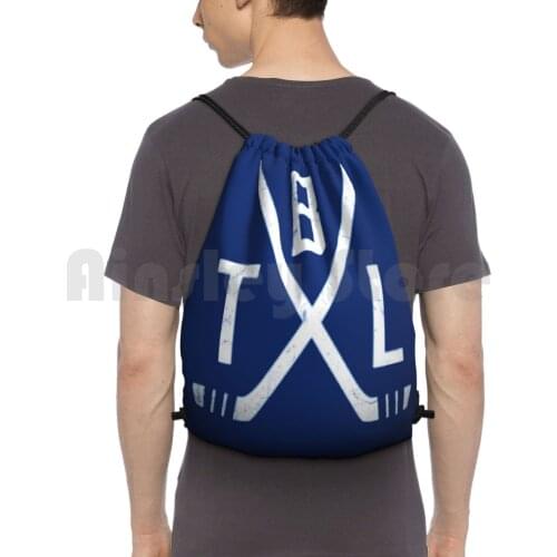 Hockey-- Blue Backpack Drawstring Bags Gym Bag Waterproof Hockey Ice Hockey Professional Hockey Sport Sports Sports Team