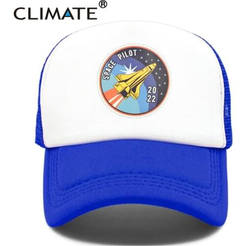 CLIMATE Space Pilot 2022 Trucker Cap Hat Space Shuttle Rocket Spaceship Explorer Mesh Cap Cool Summer Caps Hat for Men Women Kid