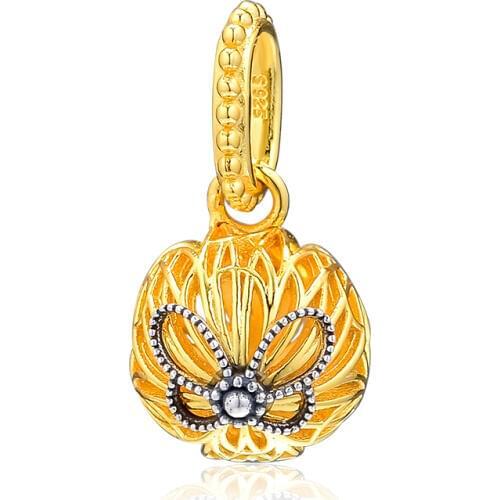 925 Sterling Silver Shine Openwork Butterflies Necklace Pendant Fit Original Bangle Bracelet DIY Jewelry 2019 Spring