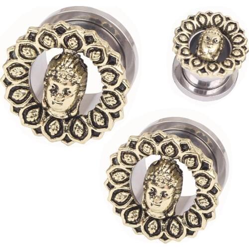 Brass New Fashion Ear Plugs Tunnels Earlobe Piercings Flesh Tunnel Ear Plugs Ear Expander Earring Gauges BodyJewelry