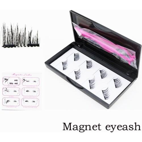 Magnetic Eyelashes With 3 Magnets Natural Handmade 3D/6D Magnet Fake Lashes Acrylic Box Makeup Tool Cosmetics For Girls' Gift