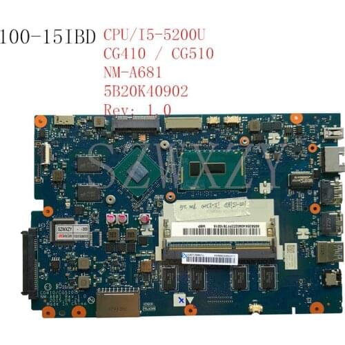 SZWXZY For Lenovo Ideapad 110-15ISK Laptop Motherboard With I5-6200U CPU 4GB RAM BIWP4/P5 LA-D562P 5B20L82919