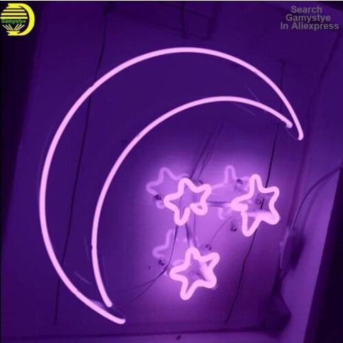 Neon Sign Light For Moon Stars Smiley Home Sign Good Vibes Attract light Aesthetic Bedroom Decor Neon Light Lamp Beer Bar Lamps