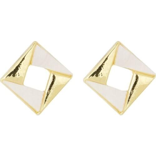 New Earrings Fashion Jewelry Small Square Statement Small Temperament Simple Stud Wholesale Earrings For Women