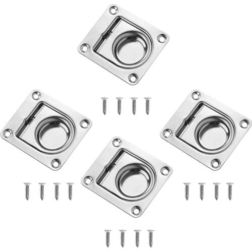 Perfeclan 4X Stainless Marine Boat Flush Pull Locker Hatch Latch Lift Handle