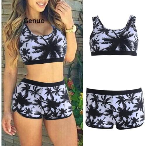 Sexy Women Crop Tops High Waist Shorts Floral Bikini Set Beach Swimwear Swimsuit