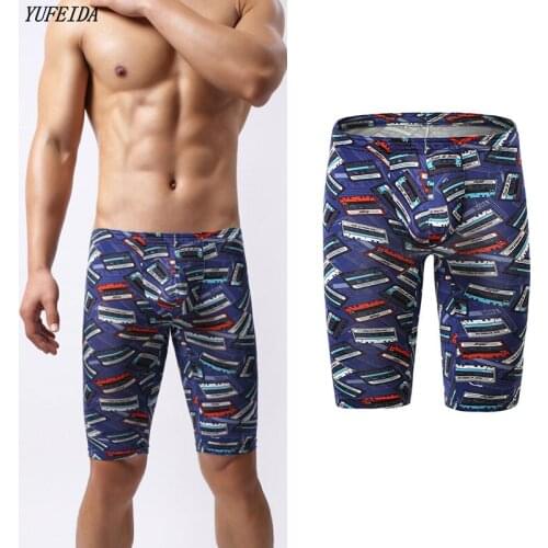 Summer Men Fitness Shorts Elastic Waist Compression Slim Short Pants Trousers Shapewear Tights Printed Half Trousers
