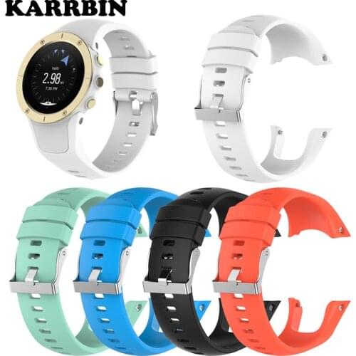 KARRBIN 5 Color Silicone Replacement Wrist Band Metal Buckle Strap for Suunto Spartan Trainer Wrist HR Watch Accessories